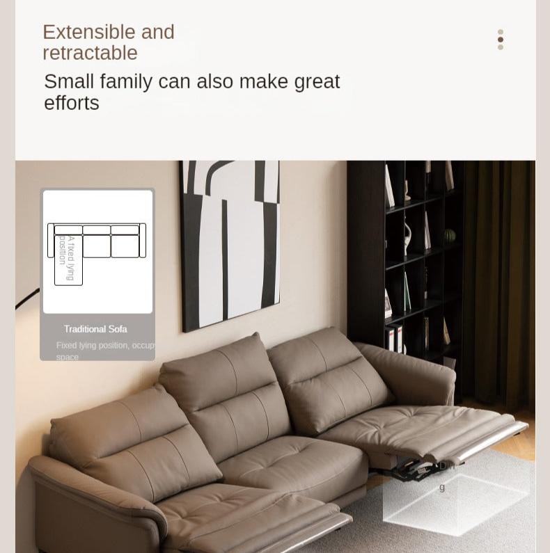 First Layer Leather Multifunctional Electric Telescopic Sofa.