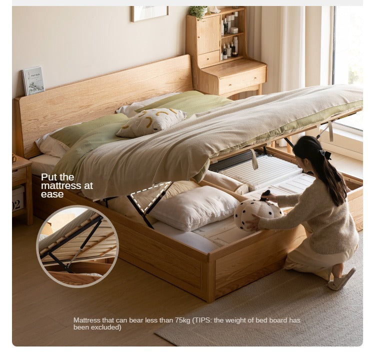 Oak Solid Wood Box Bed