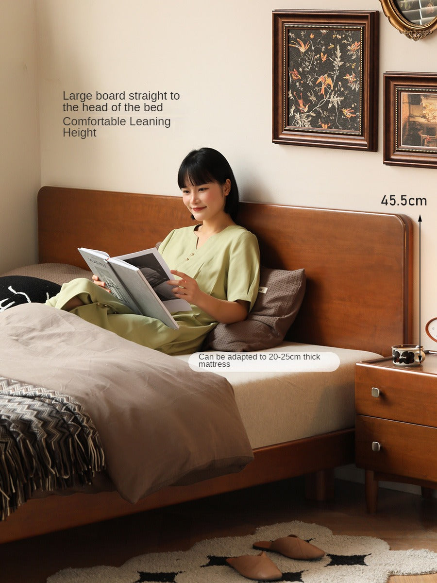 Poplar Solid Wood Retro Edge Bed