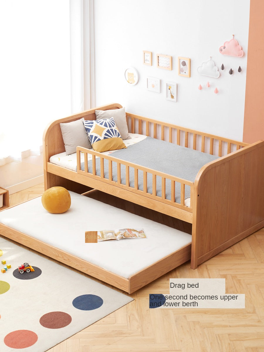 Oak solid wood Multi-function wide storage box bed<