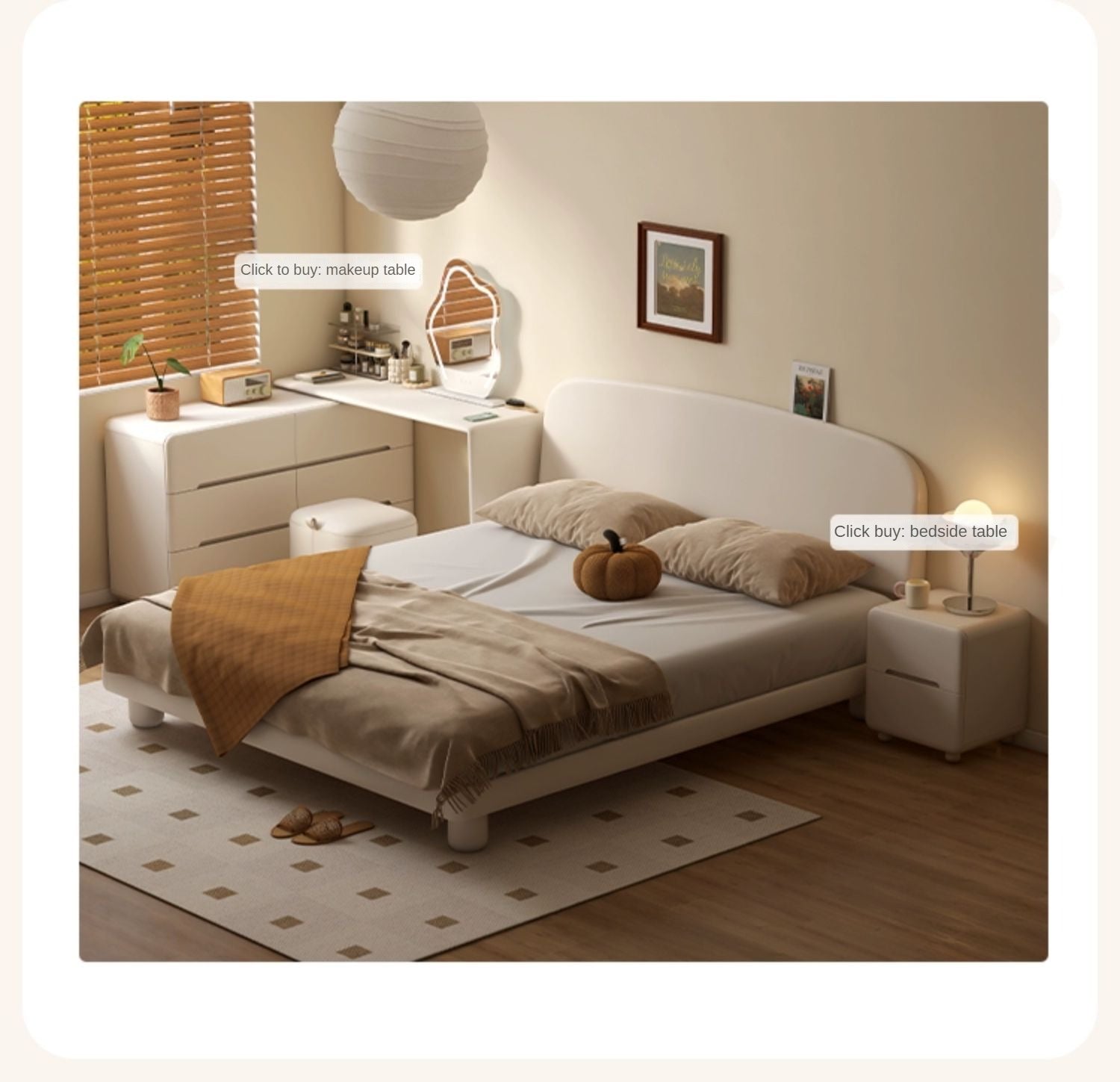 Poplar Solid Wood French Cream Style Bed