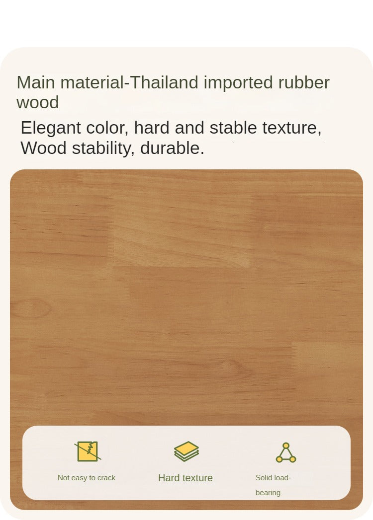 Rubber Solid Wood Children's White Cream Style Montessori Platform Bed.