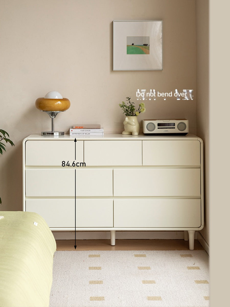 Ash Solid Wood Cream Style Chest of Drawers