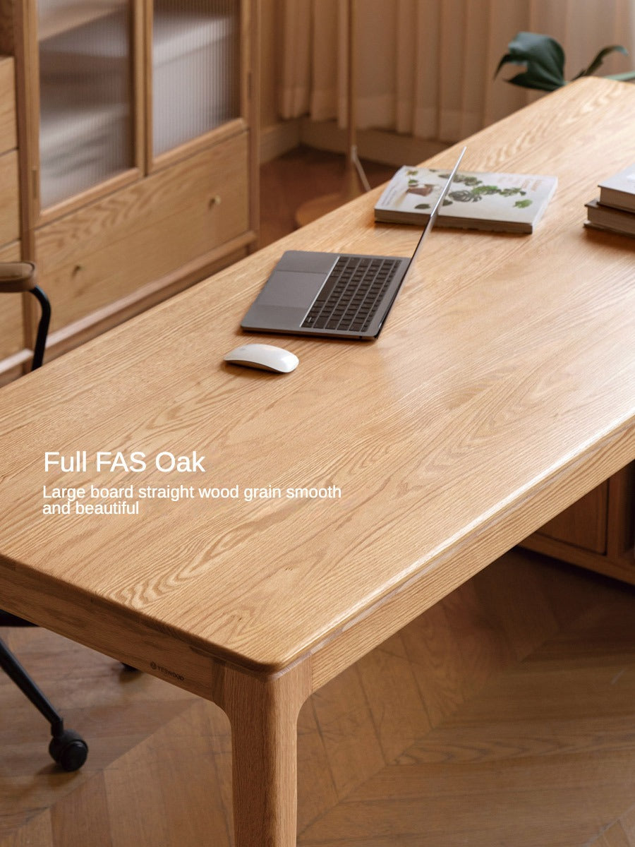 Oak Solid Wood Long Office Desk