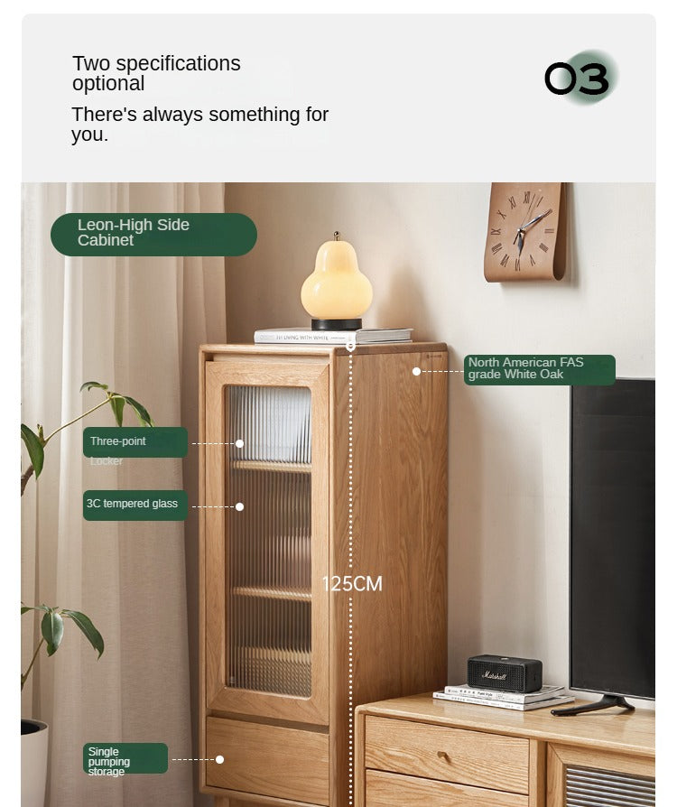 Oak, Ash Solid Wood Side Cabinet