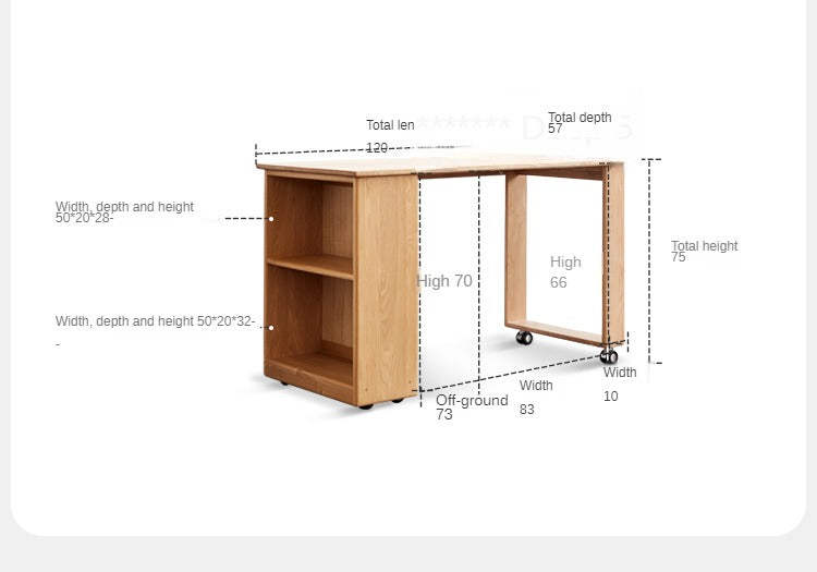 Beech solid wood Mid-high bed with slanting ladder<