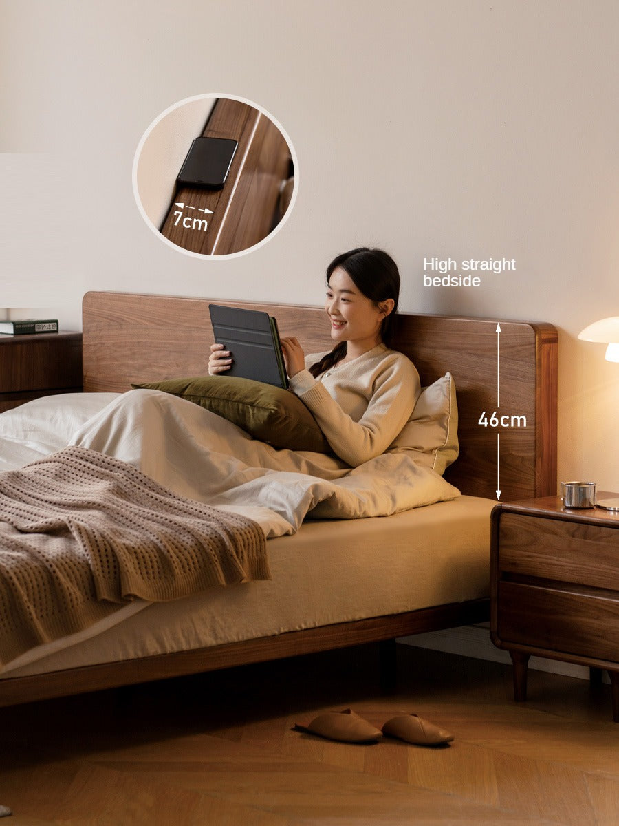 Black Walnut, Oak Solid Wood Suspended Bed