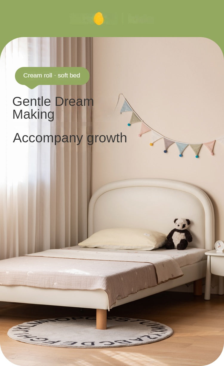 Cream style Organic Leather kid's Bed<