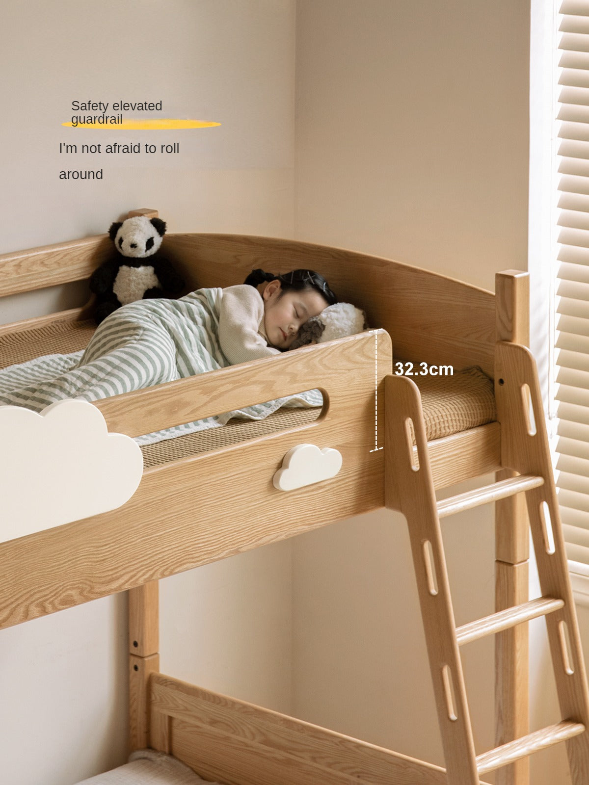 Oak solid wood Multi-functional Bunk Bed.