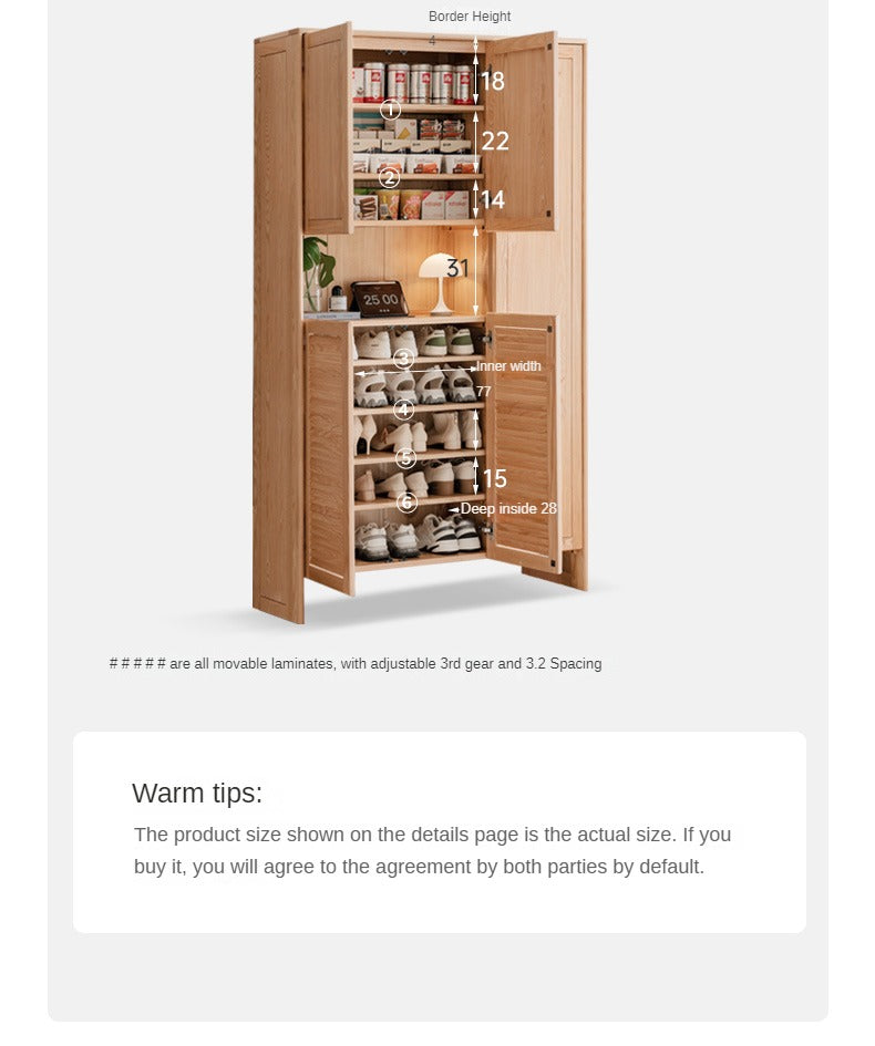 Oak, Ash Solid Wood Storage Locker Shoe Entrance Cabinet