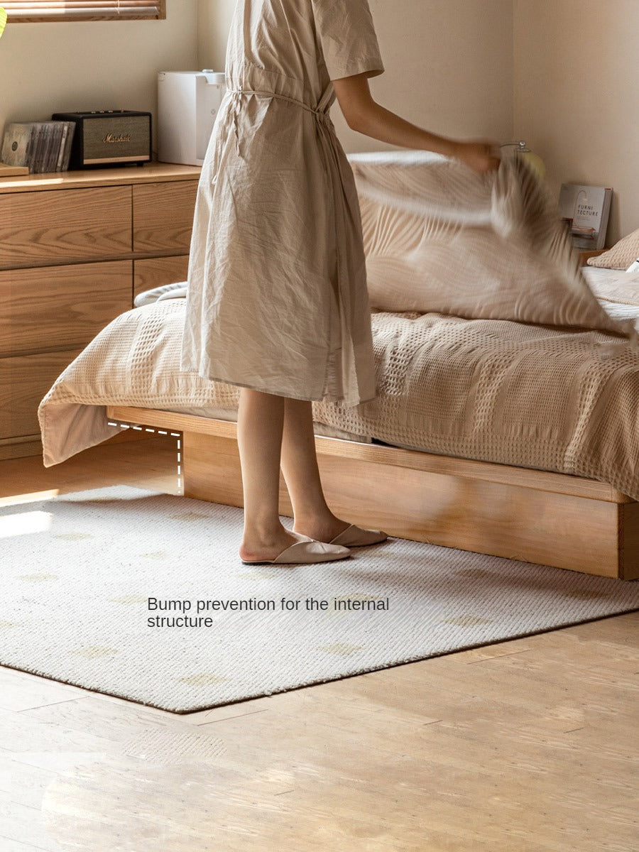 OAK Solid Wood platform bed, headboard-free bed Suspended Bed
