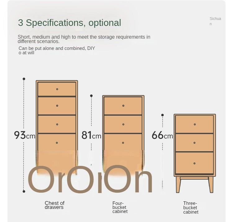 Oak, Beech Solid Wood Chest of Drawers, Multi-Functional Storage Cabinet Combination