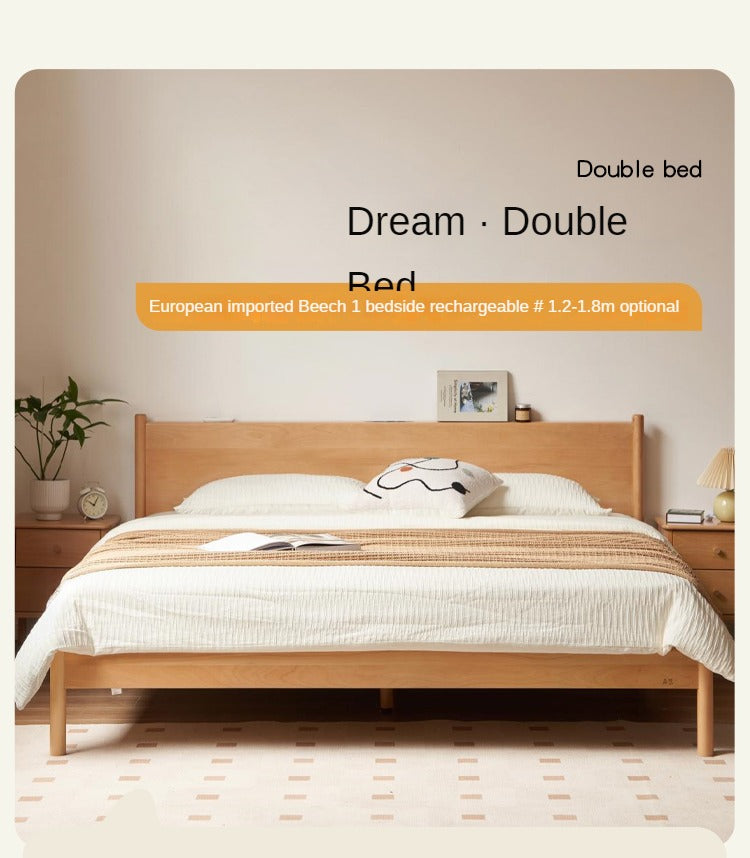 European Beech Solid Wood Bed