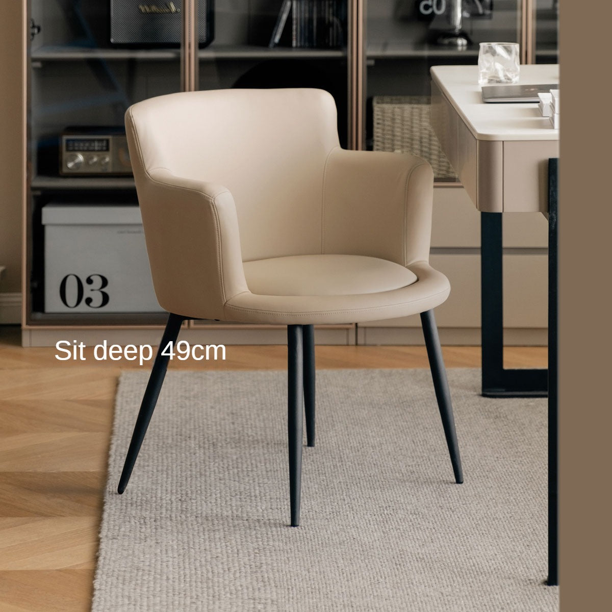 Organic Leather Soft Comfortable Italian Light Luxury Computer Chair