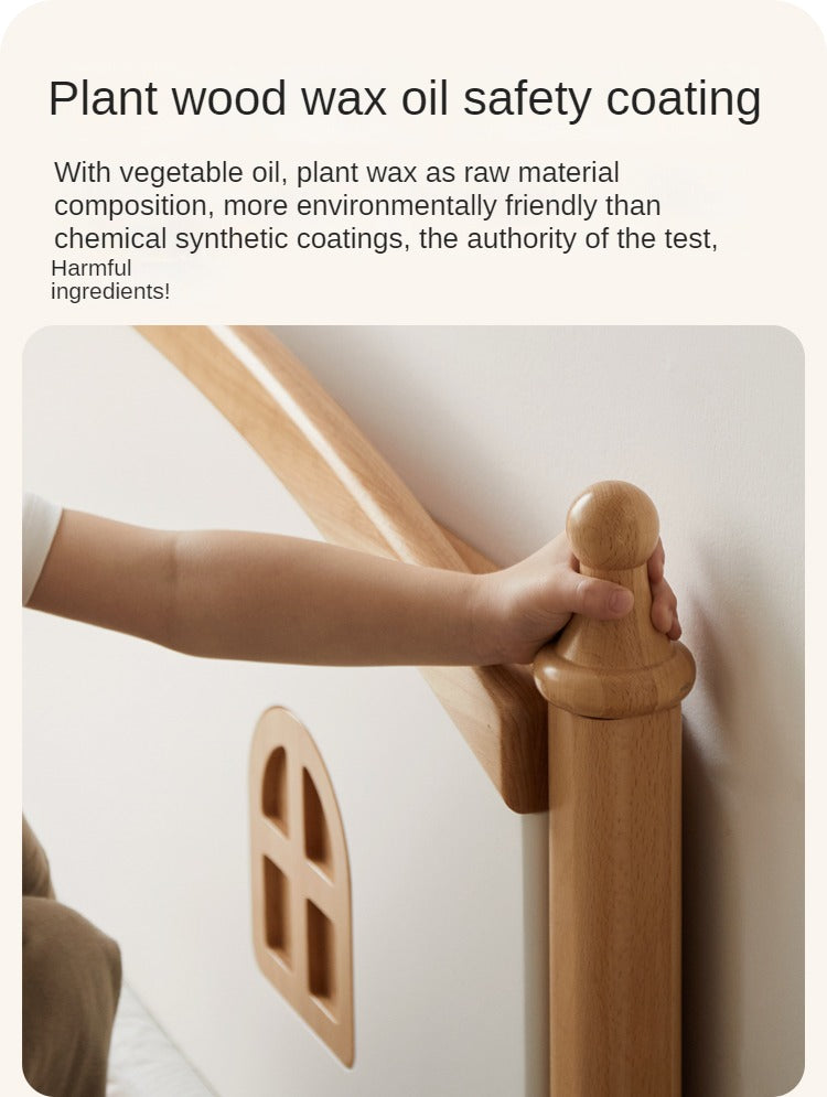 Beech Solid Wood Children's Single Bed.