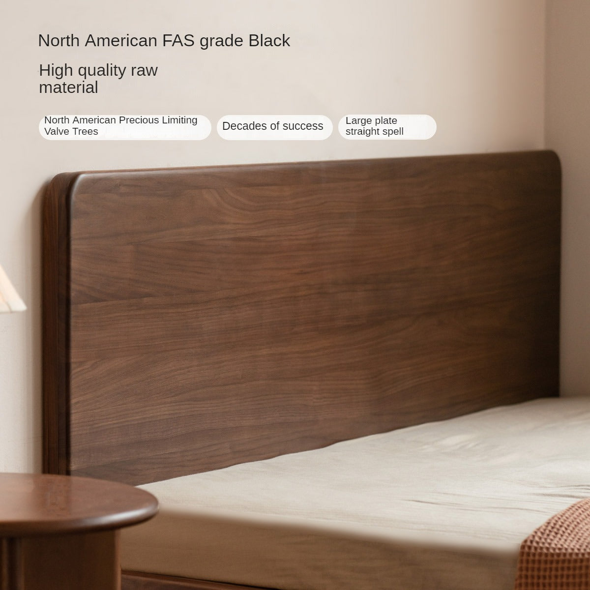 North American black walnut solid wood light luxury box bed