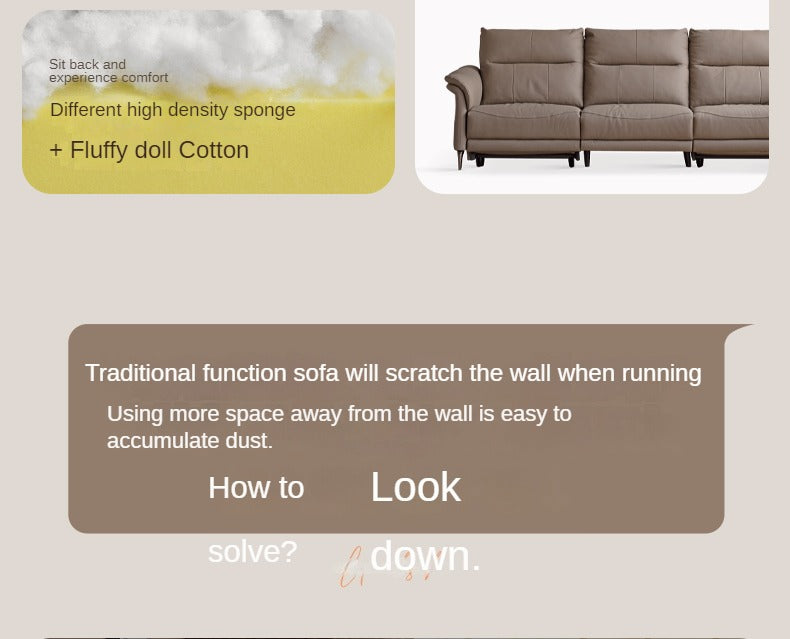 First Layer Leather Multifunctional Electric Telescopic Sofa.