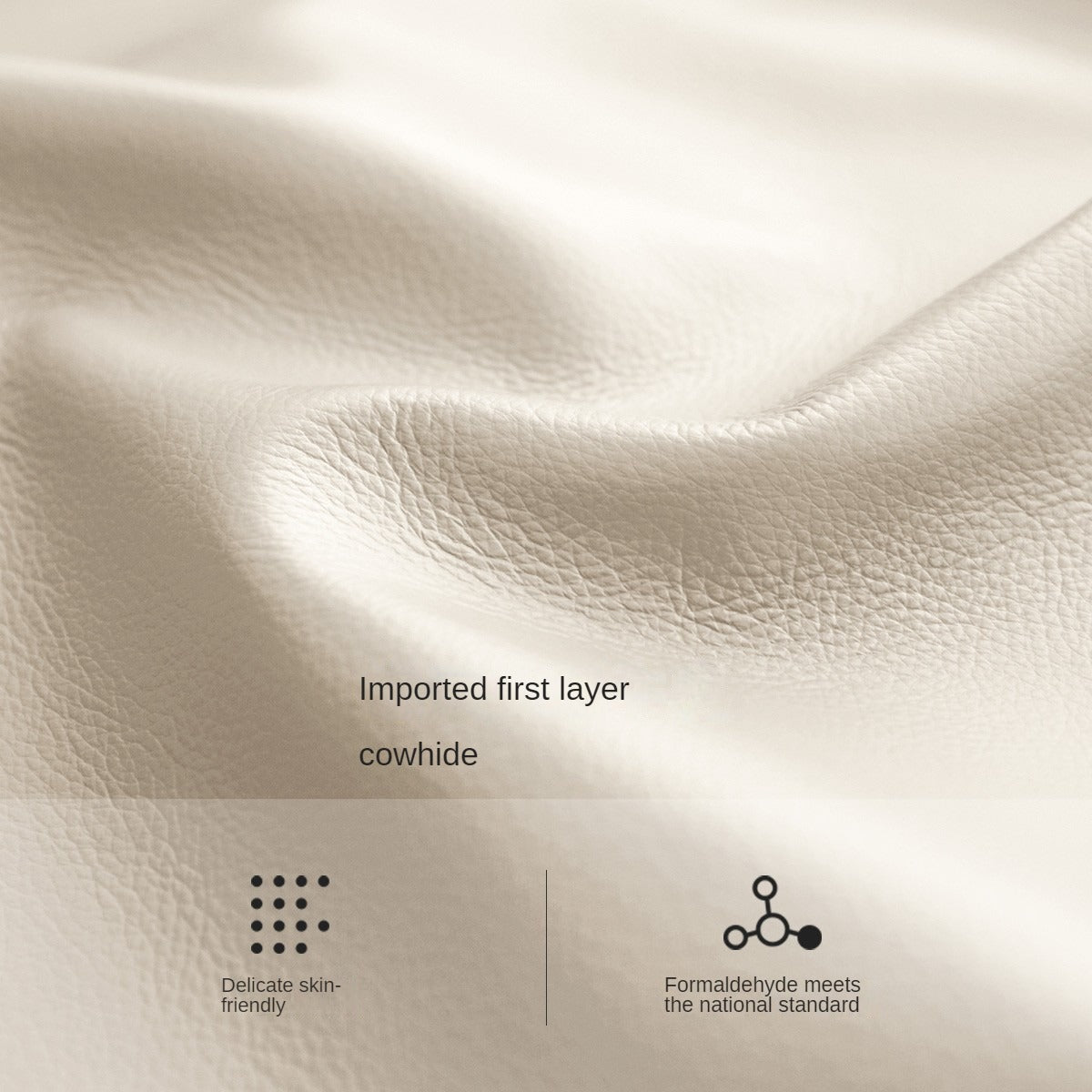Genuine Leather Light Luxury Bed, Cream Style