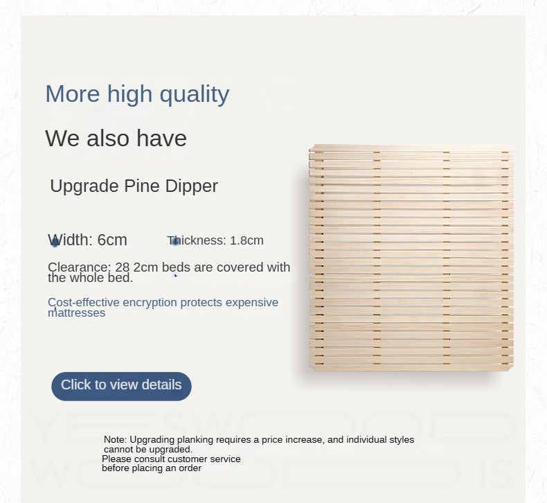 Poplar, Rubber Wood Solid Wood Fully Open High Box Bed Minimalist