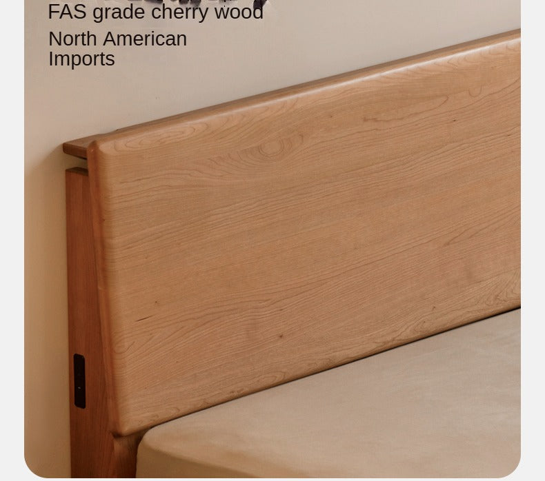 Cherry Solid Wood Box Bed Medieval Style.