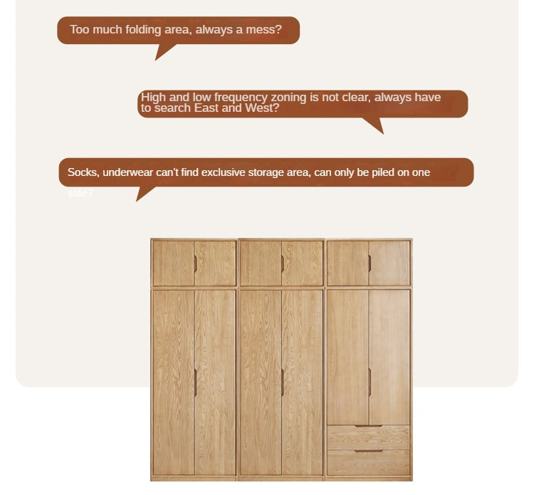 Ash Solid Wood Wardrobe Modern.