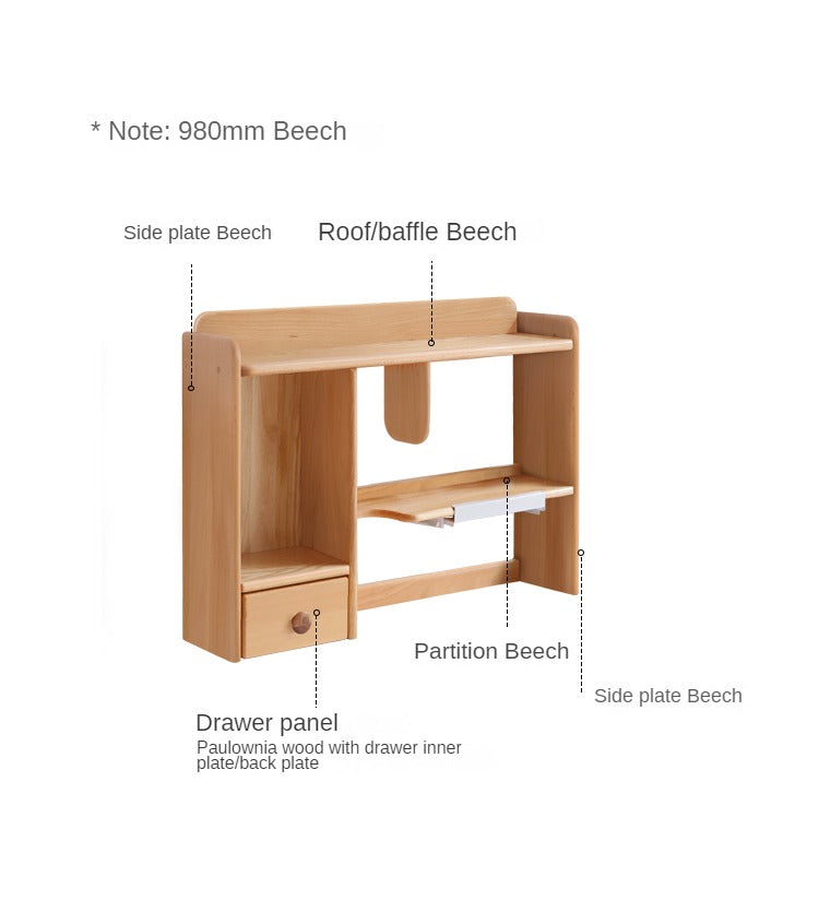 Oak, Beech Solid Wood Shelf Bookshelf