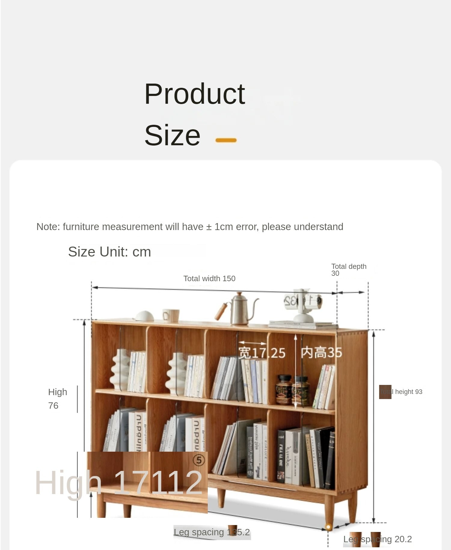 Bookshelf cherry solid wood lattice cabinet"