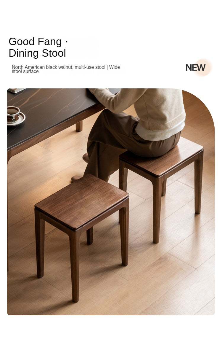 Black Walnut, Oak Solid Wood Makeup Stool