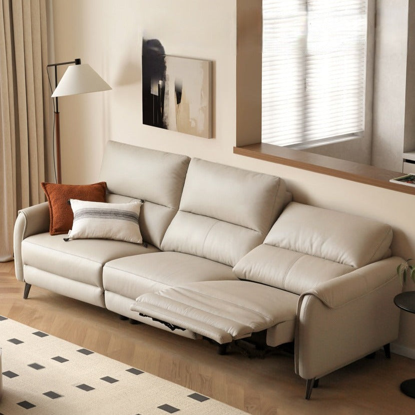 Genuine Leather Zero Wall Multifunctional Electric Sofa, Top Layer Cowhide Sofa.