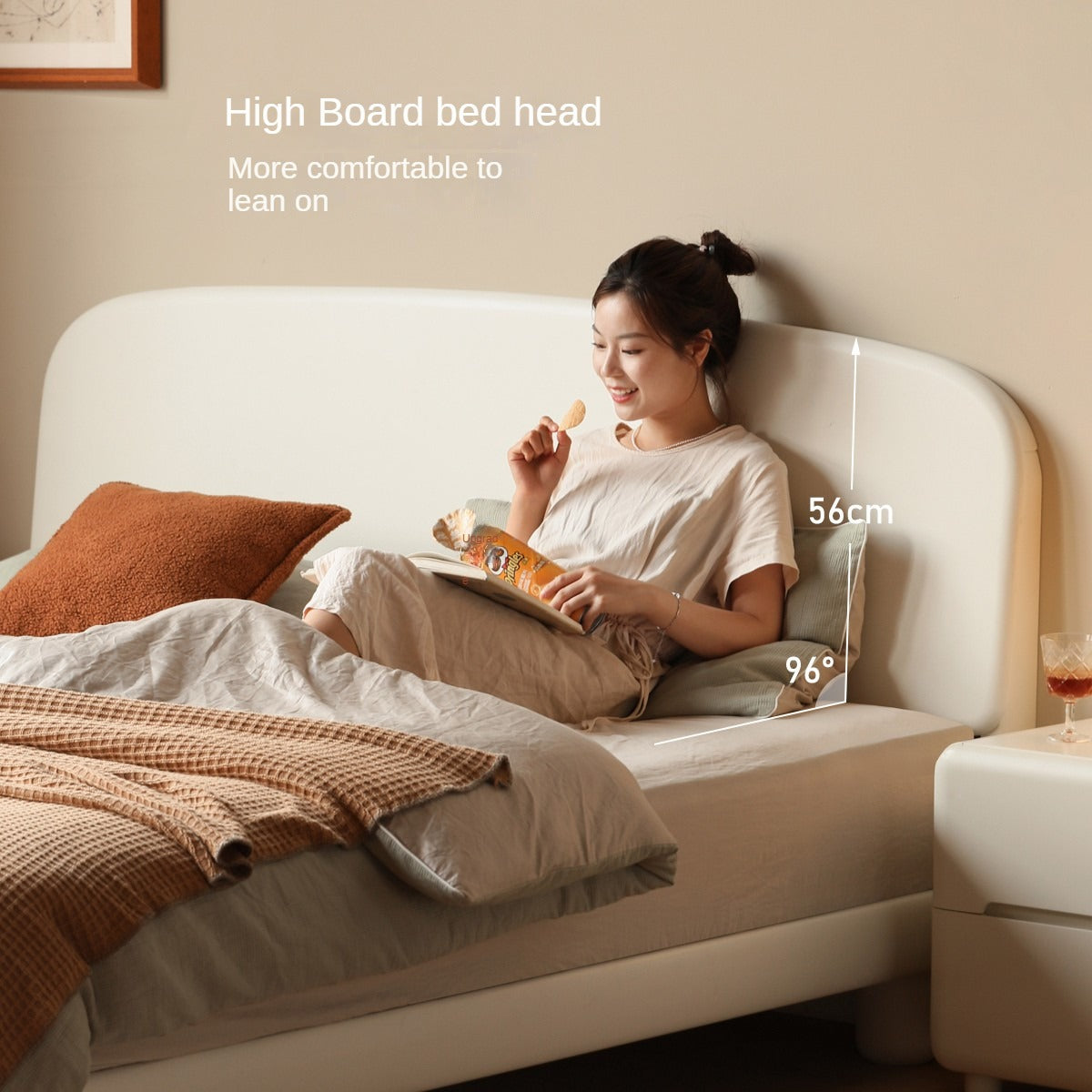 Poplar Solid Wood French Cream Style Bed