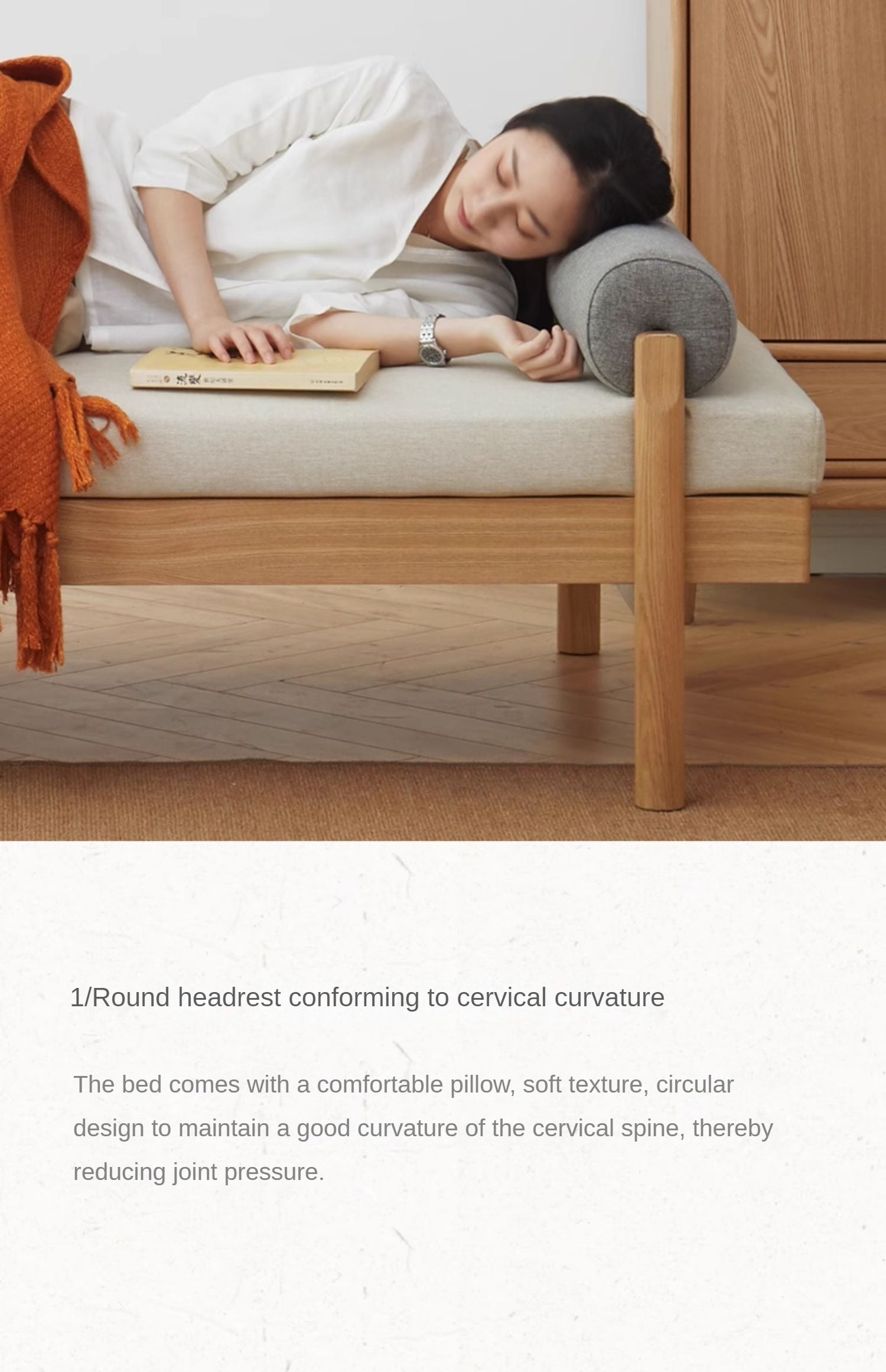 Ash Solid Wood Fabric Sofa.