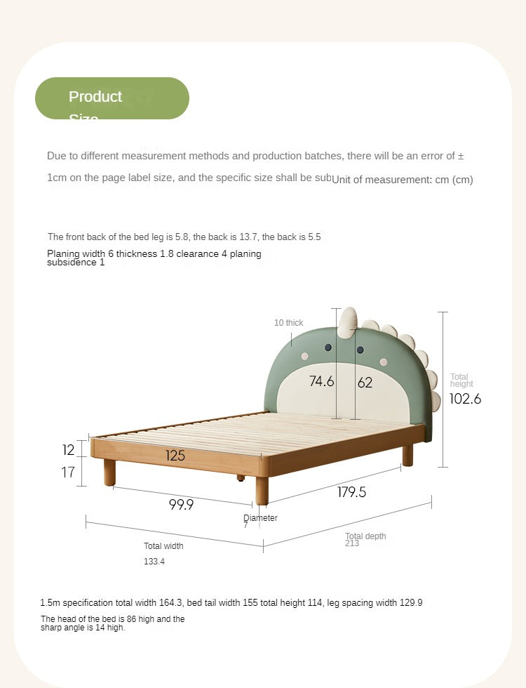 Organic Leather Children's Dinosaur Bed Cartoon Bed<