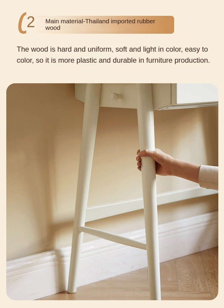 Rubberwood Solid Wood Modern Cream Style Study Desk