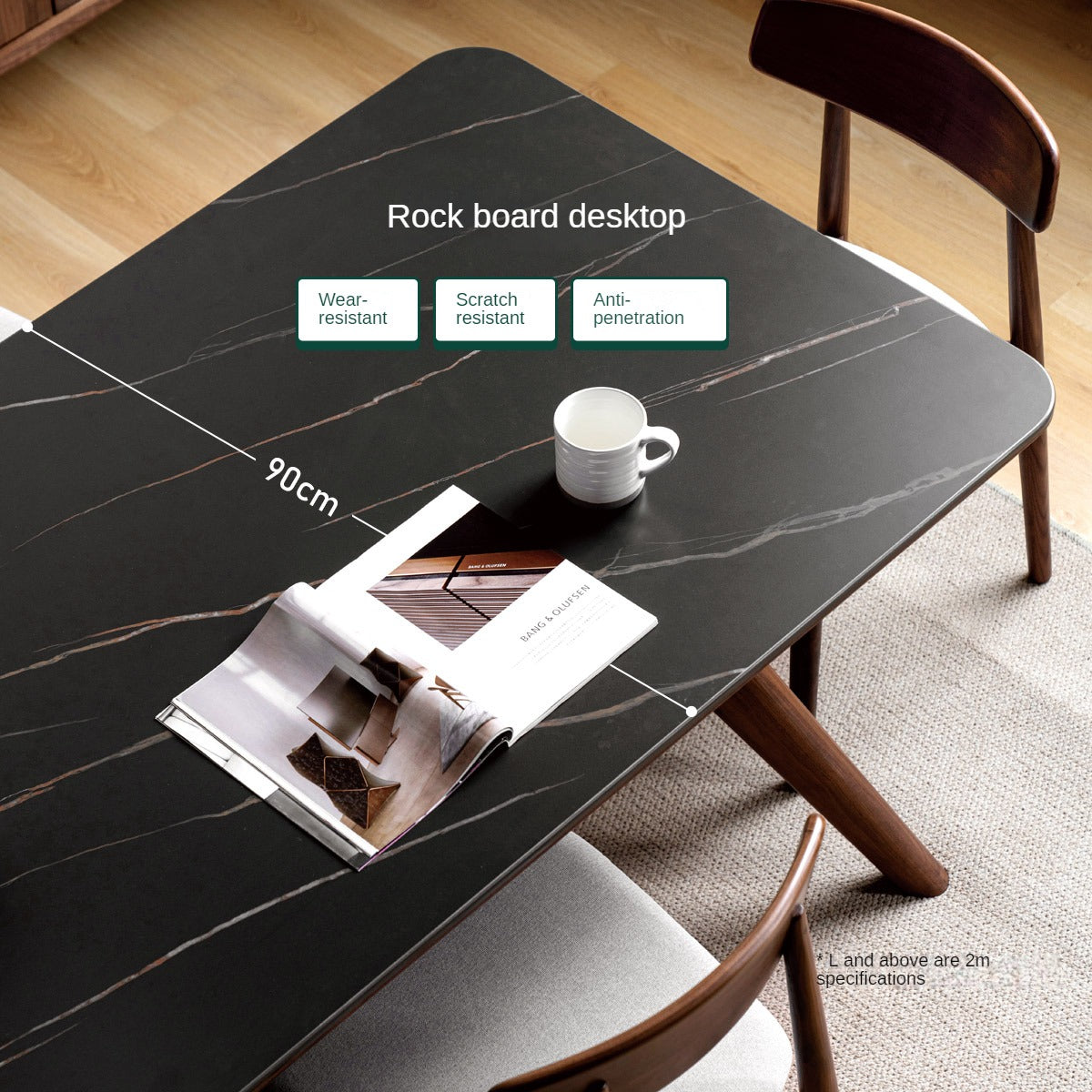 Black Walnut Solid Wood Rock Slab Dining Table