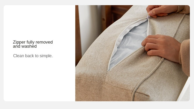 Sandalwood, Black Walnut Solid Wood Fabric Sofa.