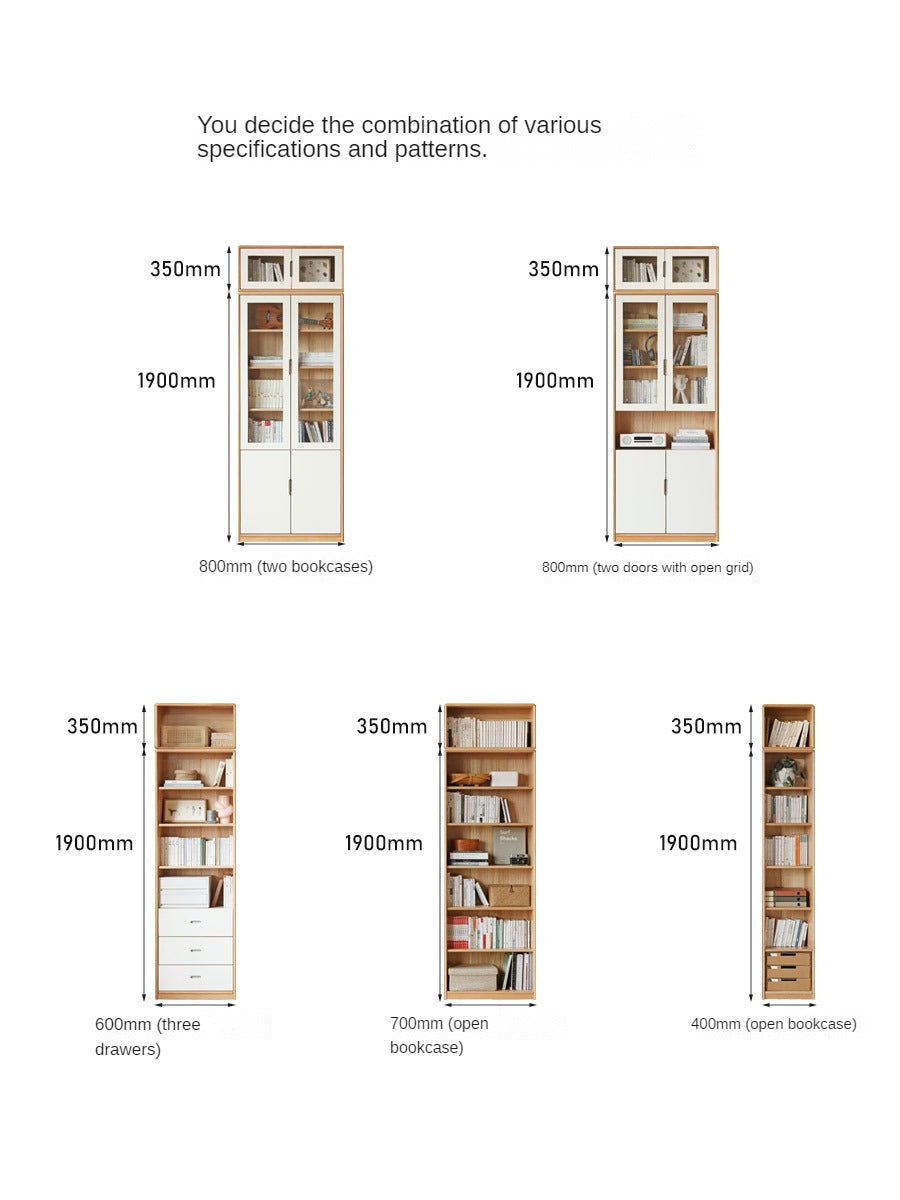 European Beech Solid Wood Bookcase Bookshelf Full Wall