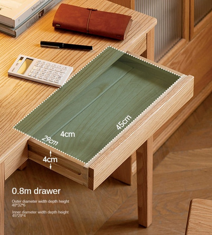 Solid Rubberwood, Oak Solid Wood Small Desk