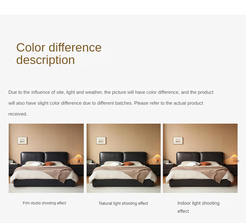 First Layer Of Yellow Cowhide Black Bed