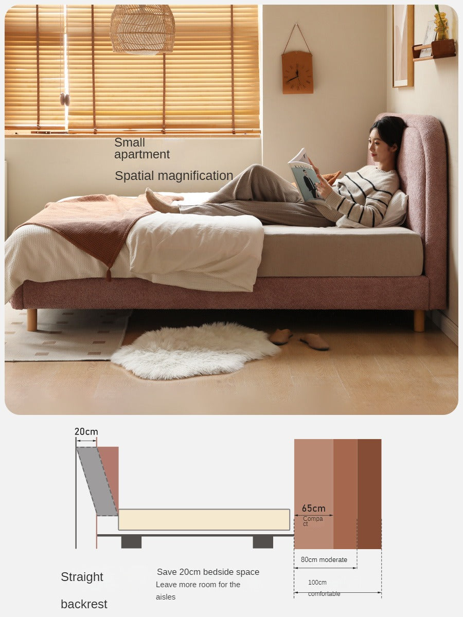 Fabric Pink Bed French Style