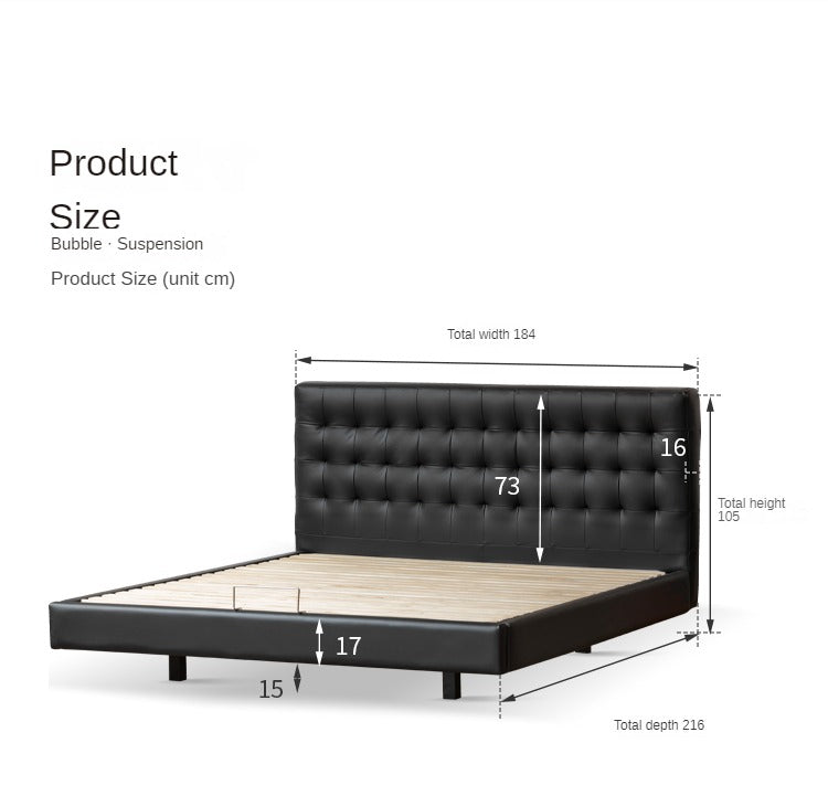 First Layer Of Yellow Cowhide Bed Suspension Bed Black