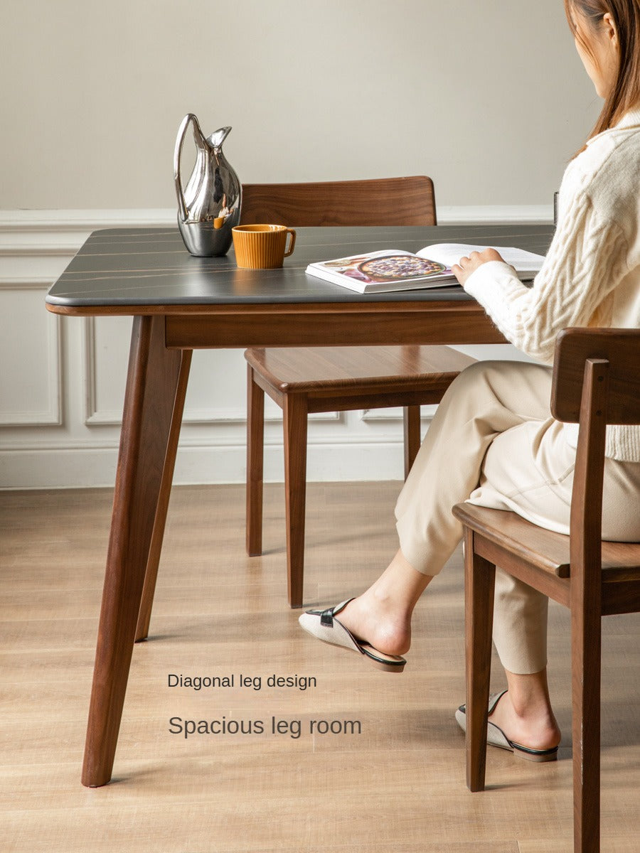 Ash, Black Walnut, Sandalwood Solid Wood Rock Plate Nordic Dining Table