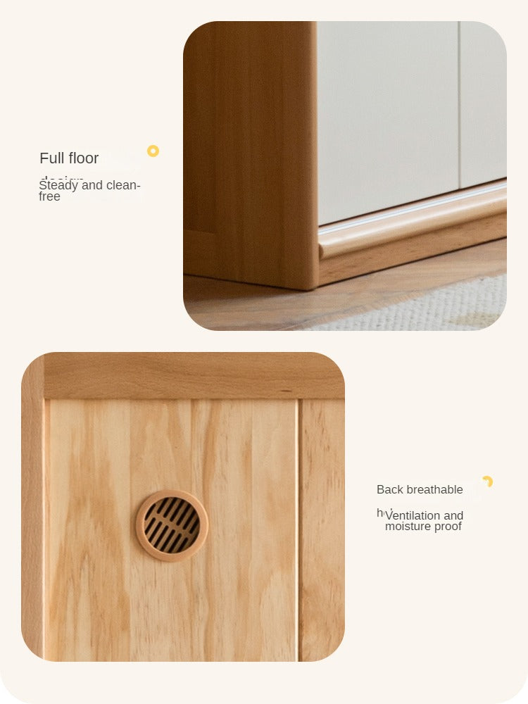Beech Solid Wood Kids Wardrobe Sliding Door