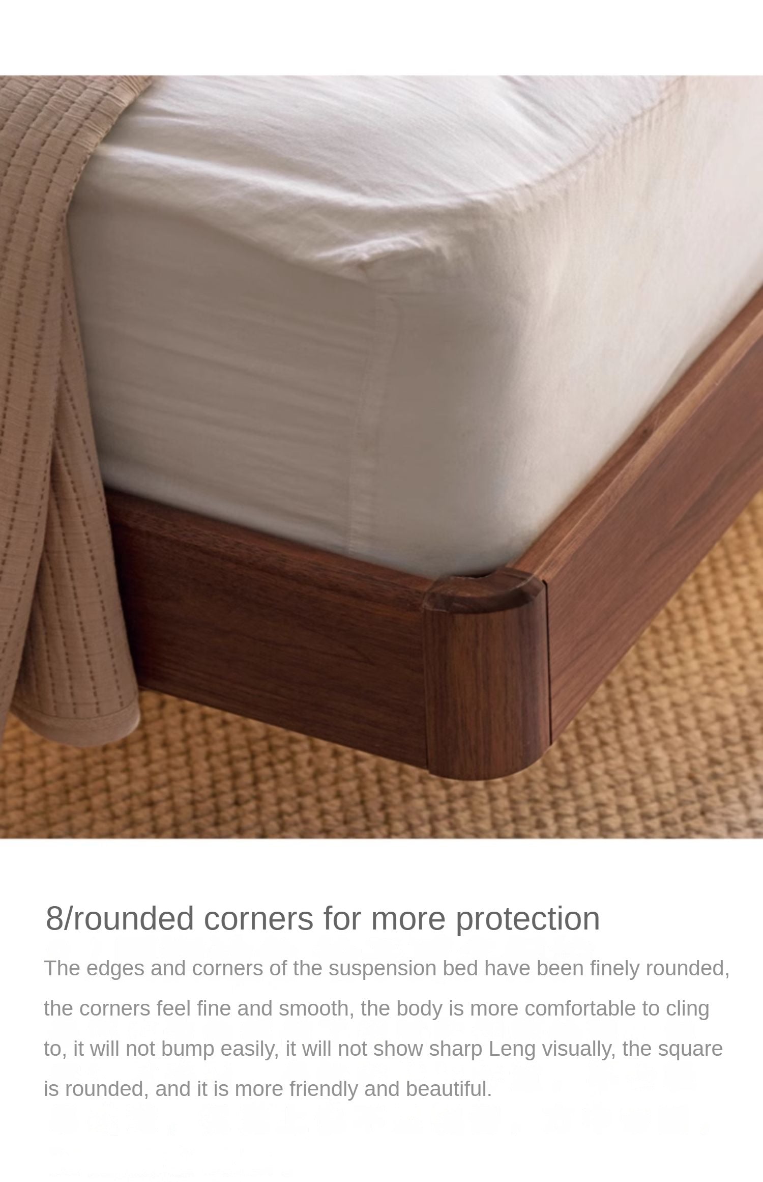 North American black walnut, Ash Solid Wood platform bed