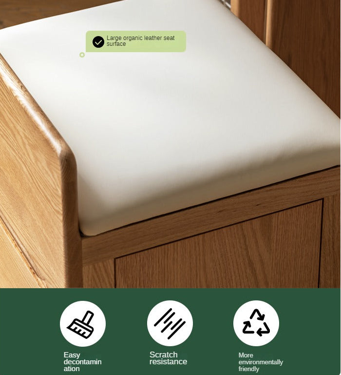 Oak, Solid Rubberwood Modern Vanity Table