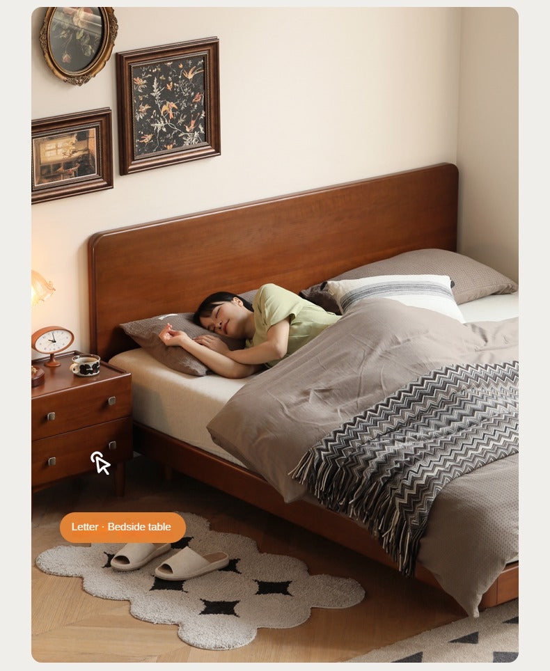 Poplar solid wood retro edge bed