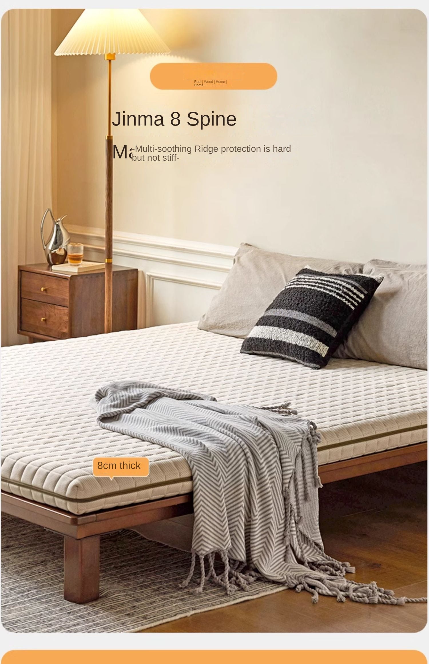 Natural jute Latex Mattress, No-Glue, Antibacterial, Anti-Mite, Hard Hemp Pad 12cm, 10cm, 8cm