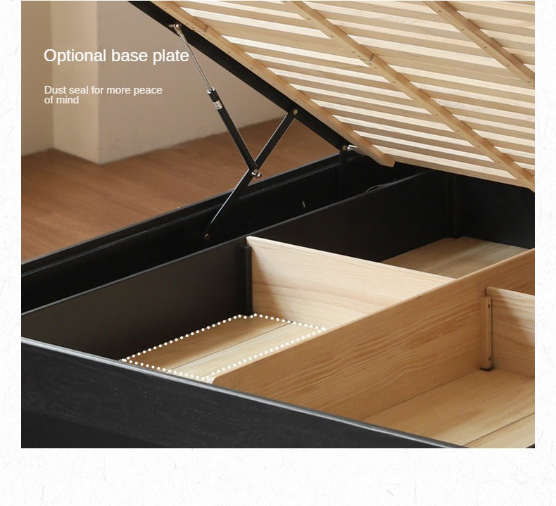 Oak Solid Wood Suspended Box Platform Bed, Headboard-Free Bed.