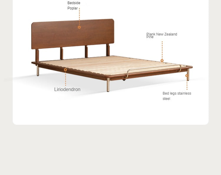 Poplar Solid Wood Bed Medieval Style Bed
