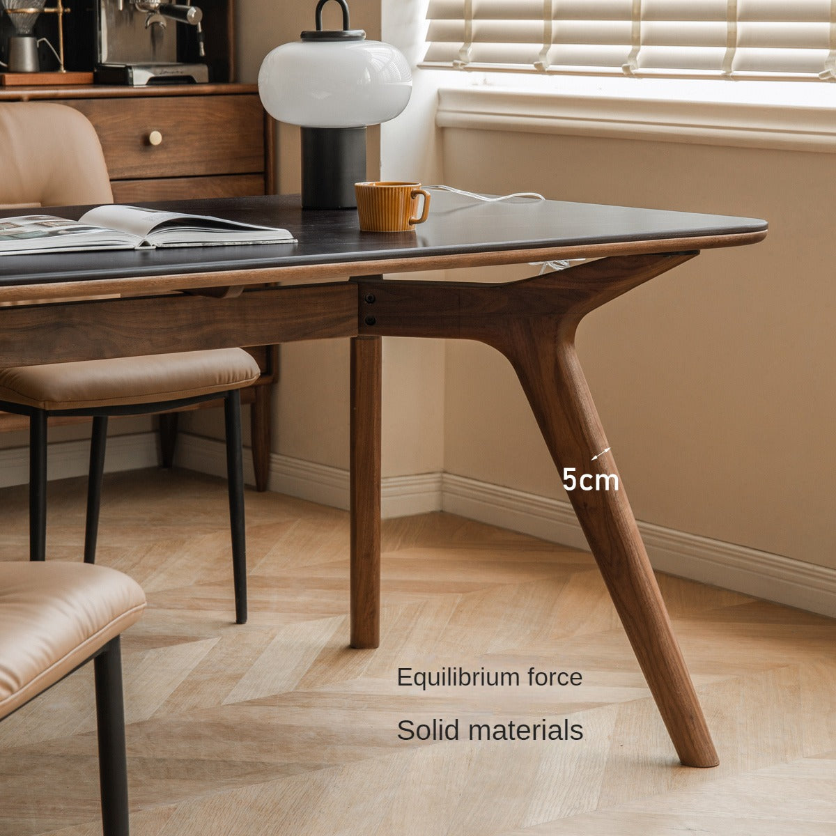 Black Walnut Solid Wood Rock Slab Dining Table
