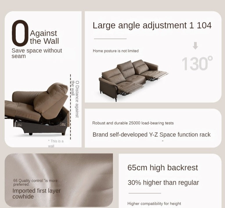 First Layer Leather Multifunctional Electric Telescopic Sofa.